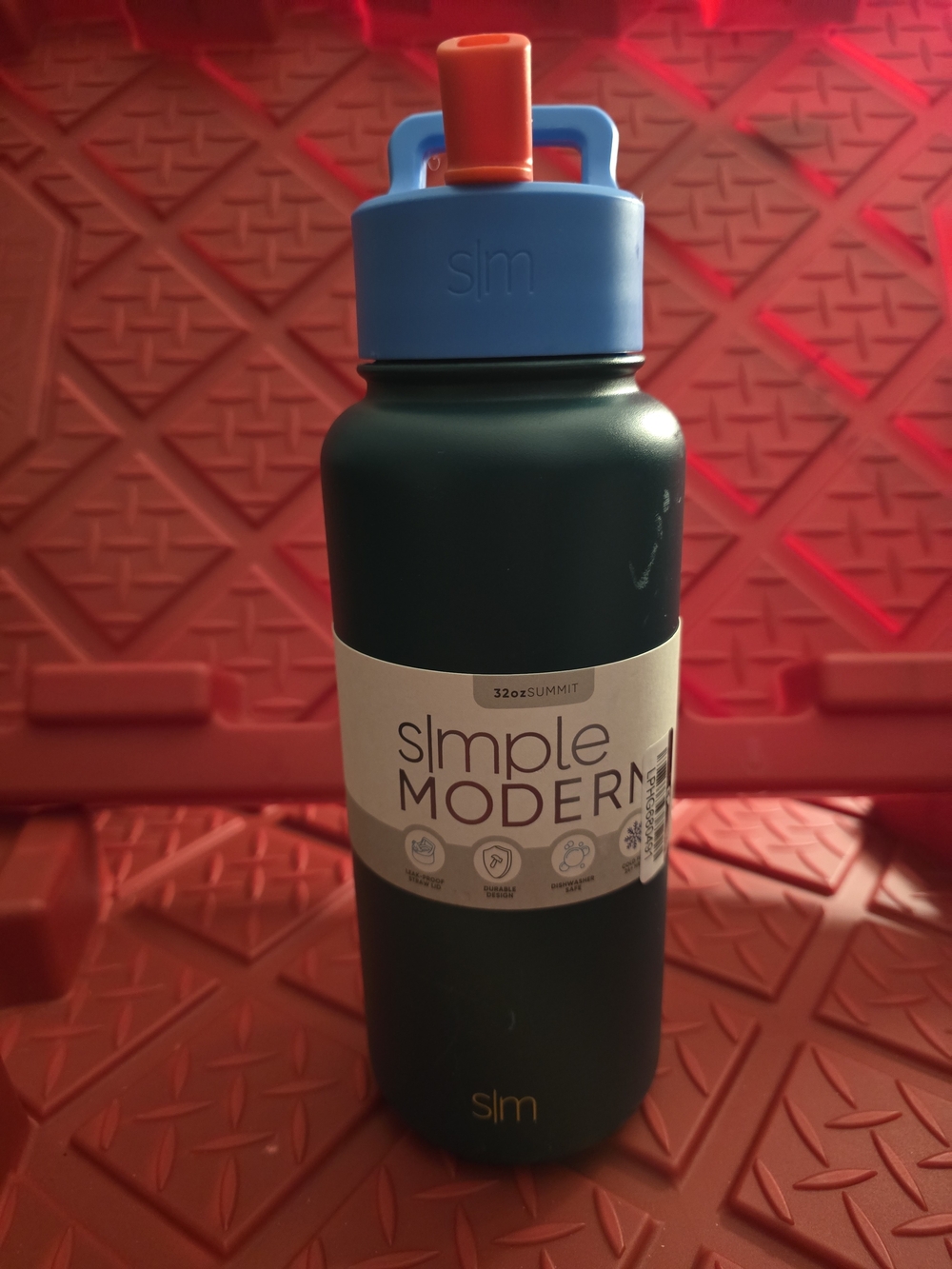 NWT 32oz Summit Water Bottle - Blue Cap, Dark Green Body